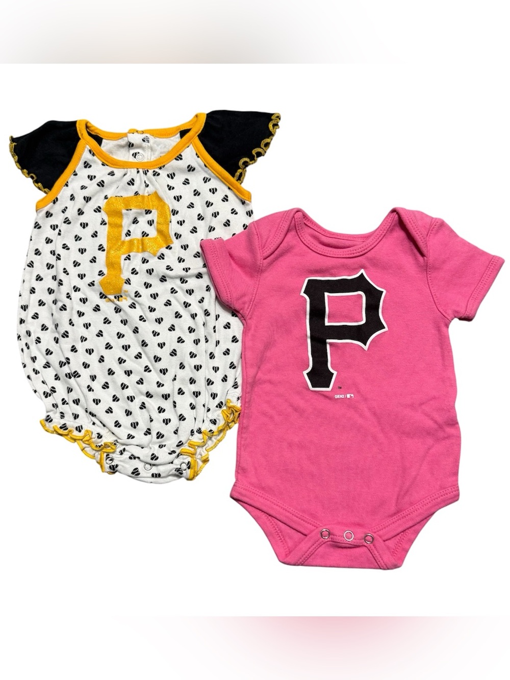 Pittsburgh Pirates Baby Girl Bodysuit Set 3-9M Genuine Merchandise MLB